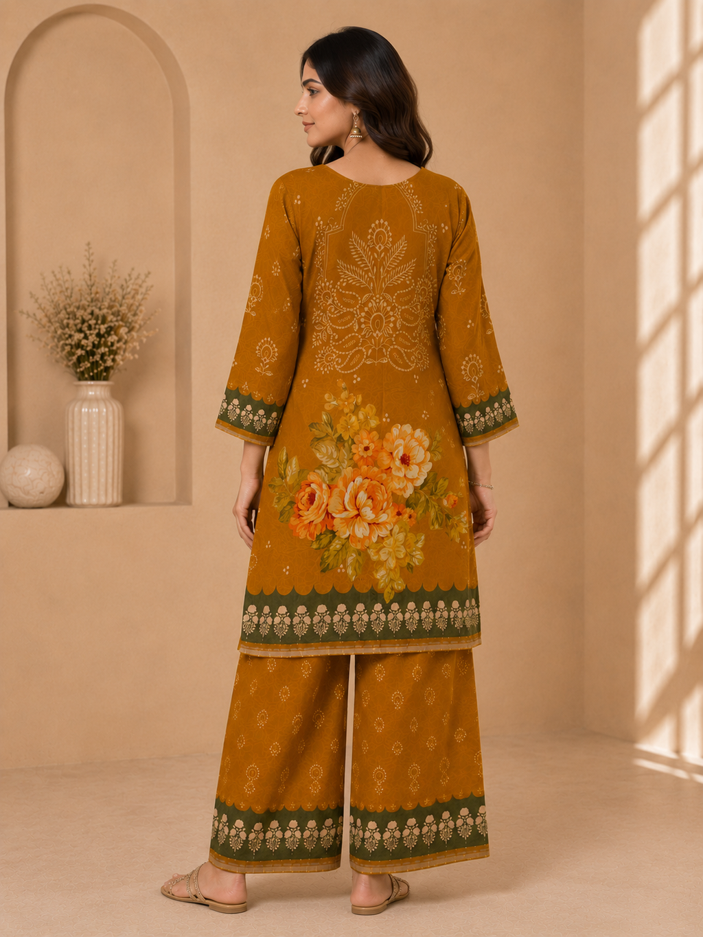 Women's Mustard Floral Printed Coord set