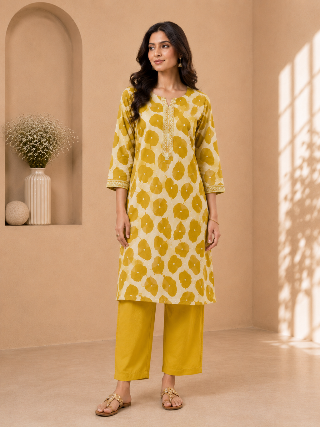 Women's Mustard Floral Printed Coord set