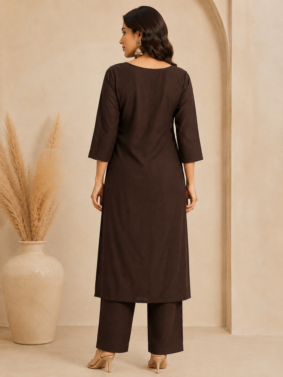 Chocolate Brown 3-Piece Cotton Suite