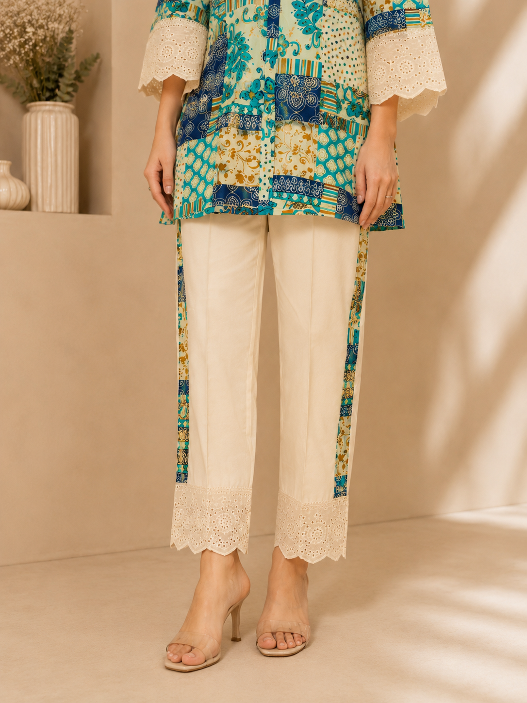 Women's Multicolor Patchwork Printed Cotton Coord Set