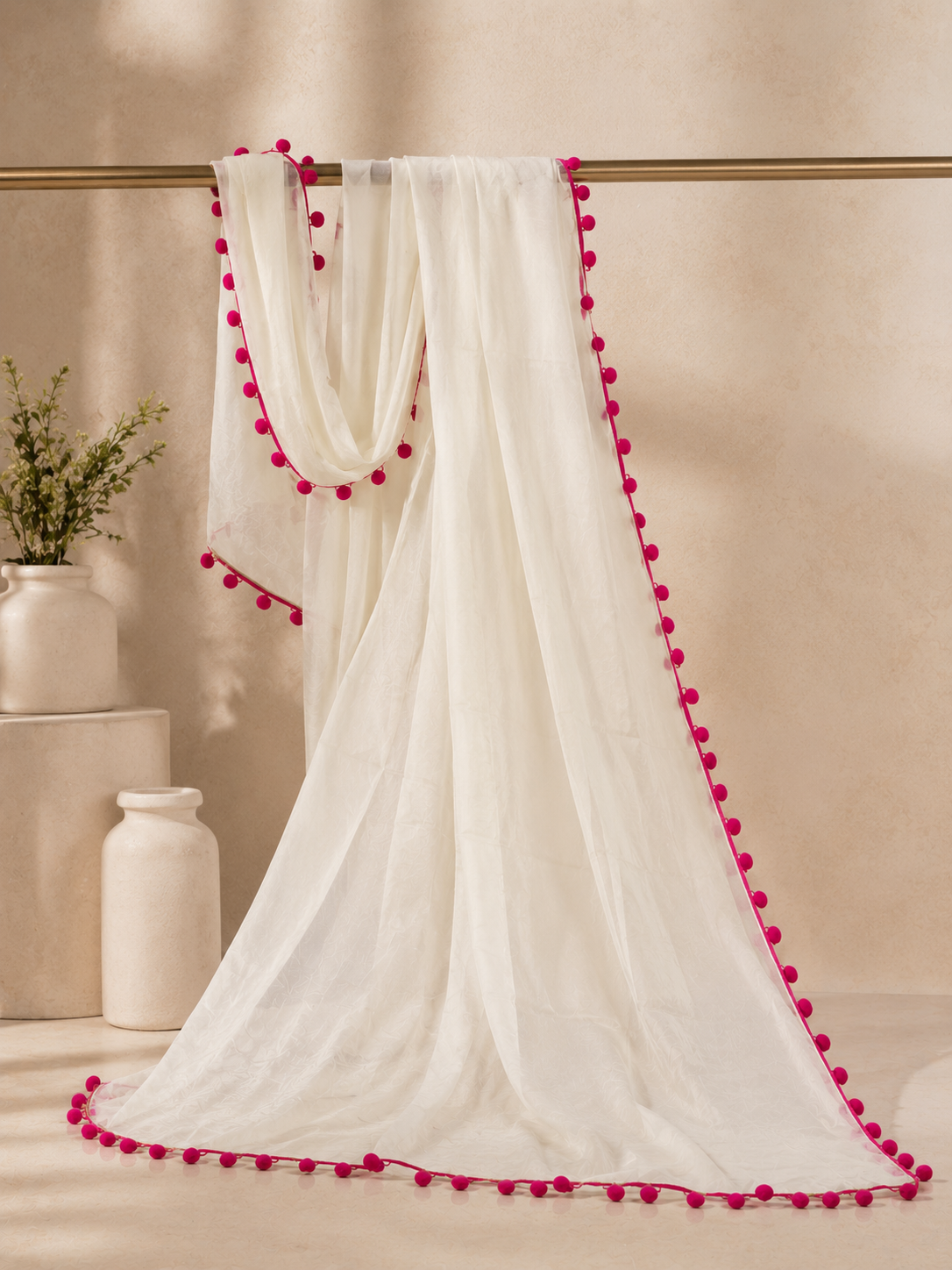 Ivory Grace Pink Pom-Pom Suit Set